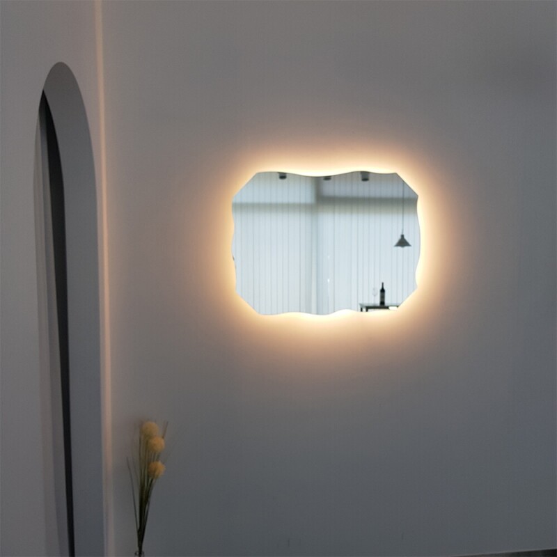 아트벨라 노프레임 팔각 비정형 모션 인식 LED 거울