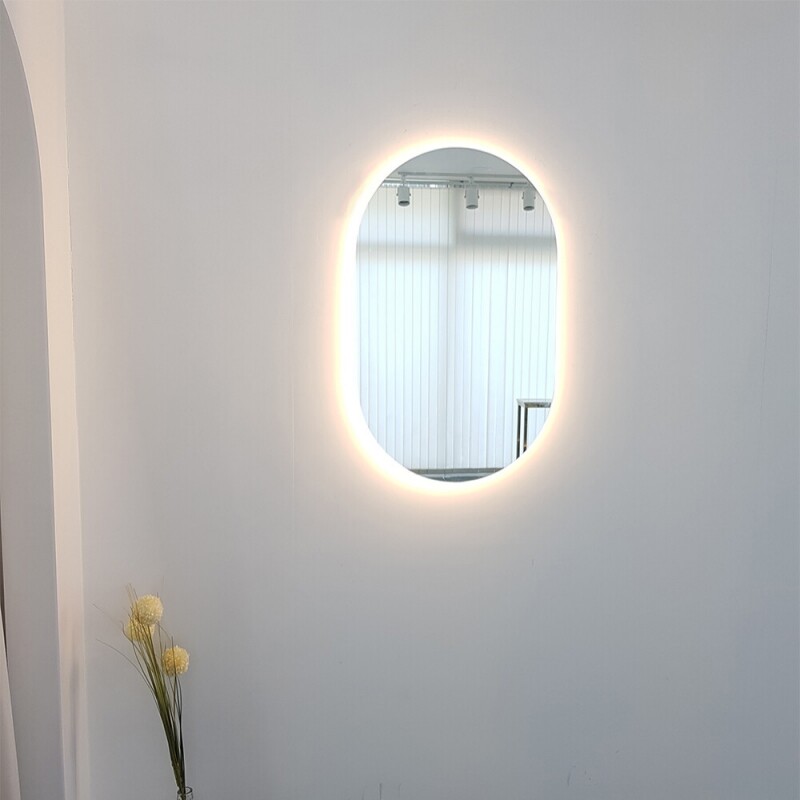 아트벨라 노프레임 양타원형 모션 인식 LED 거울